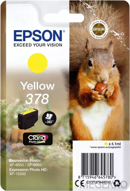 Een Inktcartridge Epson 378 T3784 geel koop je bij KantoorProfi België BV