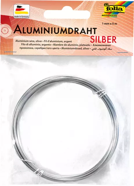Een Aluminiumdraad Folia 1mmx5m zilver koop je bij KantoorProfi België BV