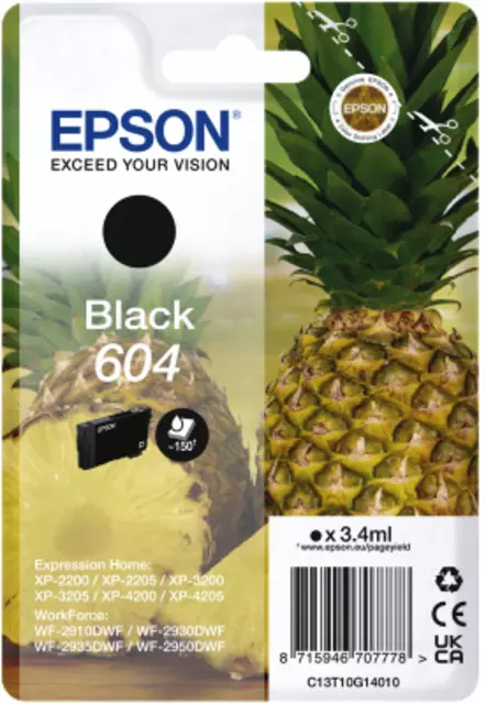 Een Inktcartridge Epson 604 T10G14 zwart koop je bij EconOffice