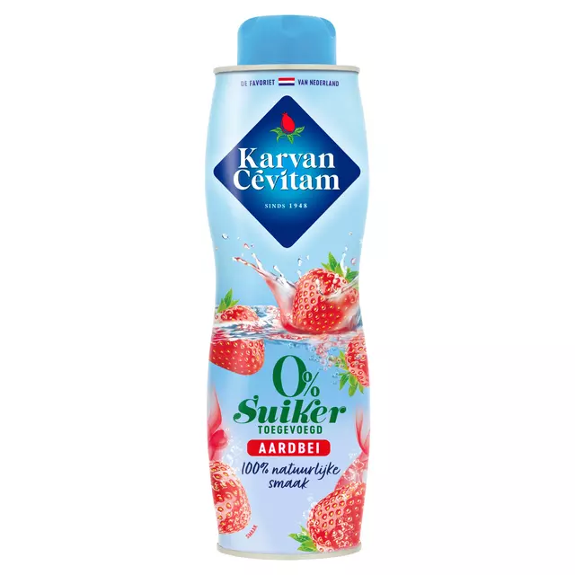 Siroop Karvan Cevitam aardbei 0% suiker 600ml