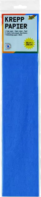 Een Crêpepapier Folia 250x50cm nr128 briljantblauw koop je bij MV Kantoortechniek B.V.