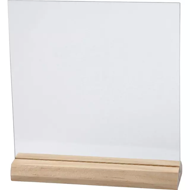 Een Glasplaat Creativ Company 15.5cmx15.5cm met houten voet koop je bij EconOffice
