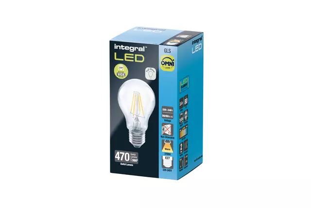 Een Ledlamp Integral E27 2700K warm wit 4.5W 470lumen koop je bij EconOffice
