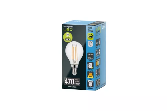 Een Ledlamp Integral E14 2700K warm wit 3.4W 470lumen koop je bij EconOffice
