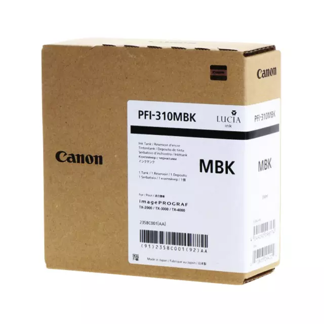 Een Tintenpatrone Canon PFI-310 mattschwarz koop je bij QuickOffice BV