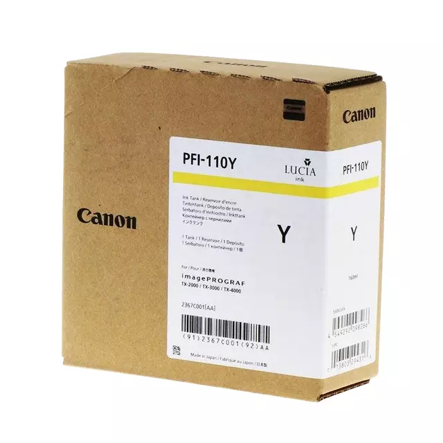 Een Inktcartridge Canon PFI-110 geel koop je bij EconOffice