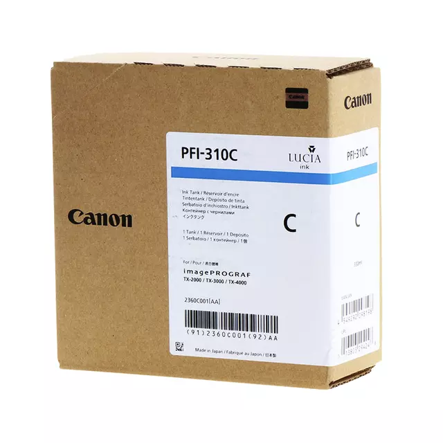 Een Inktcartridge Canon PFI-310 blauw koop je bij EconOffice
