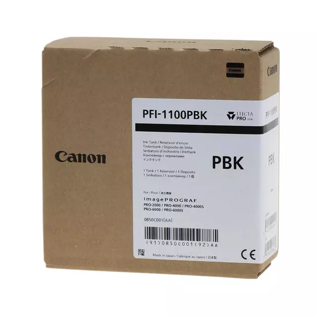 Een Tintenpatrone Canon PFI-1100 Fotoschwarz koop je bij QuickOffice BV