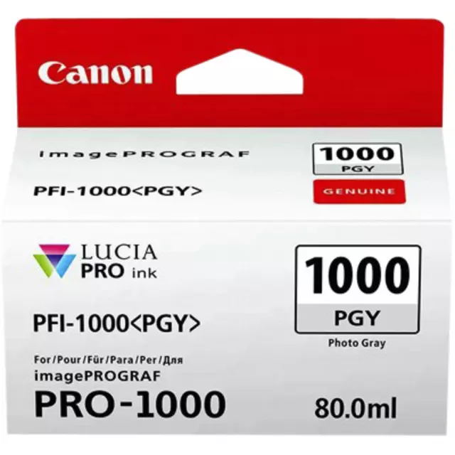 Een Inktcartridge Canon PFI-1000 foto grijs koop je bij Van Hoye Kantoor BV