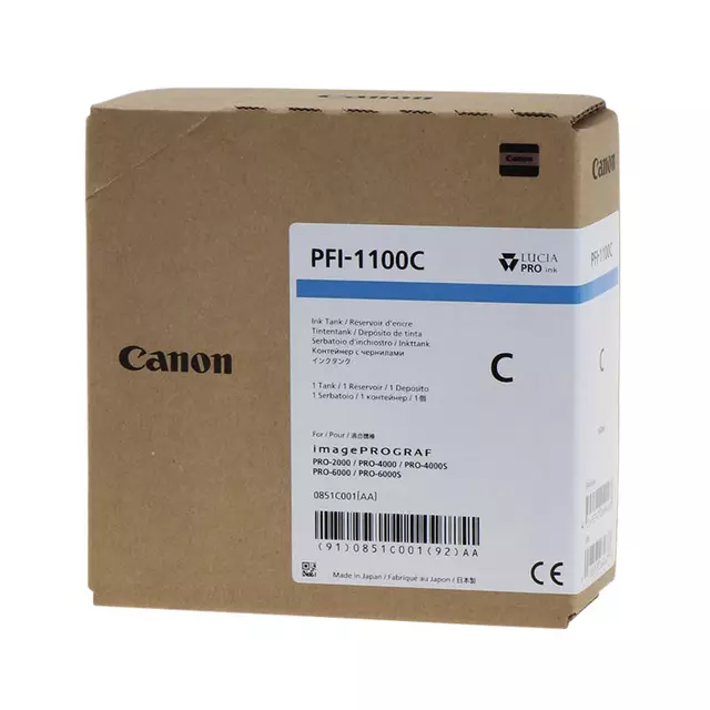 Een Inktcartridge Canon PFI-1100 blauw koop je bij Tonerinktshop