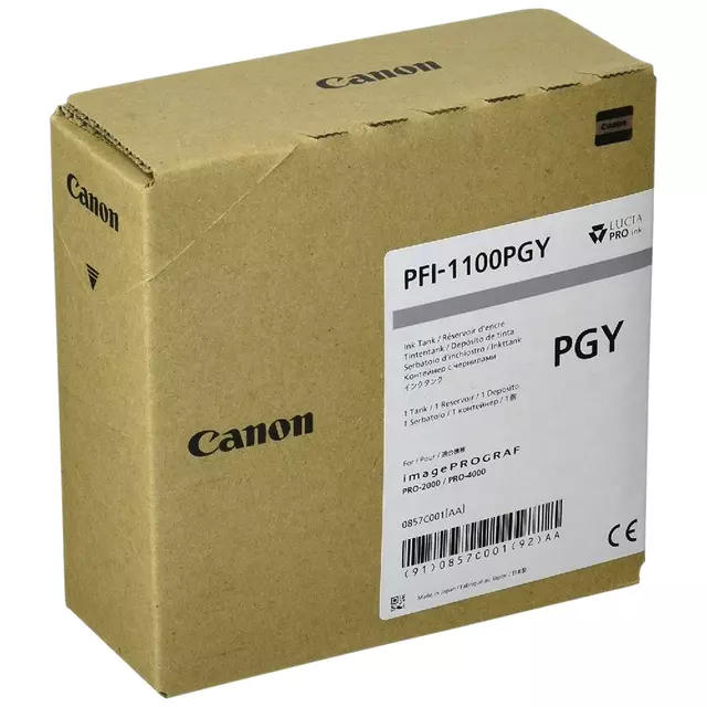 Een Inktcartridge Canon PFI-1100 foto grijs koop je bij Van Hoye Kantoor BV