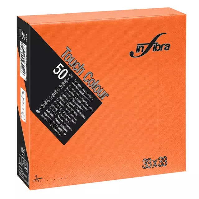 Een Servet oranje Infibra 33x33cm 2laags 50vel koop je bij EconOffice