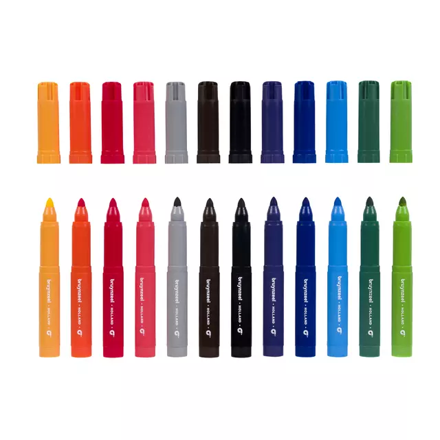Een Viltstift Bruynzeel Kids big point blister à 12 kleuren koop je bij Goedkope Kantoorbenodigdheden