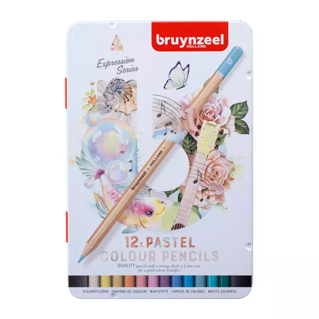 Een Kleurpotlood Bruynzeel 12 stuks pastel kleuren koop je bij Van Hoye Kantoor BV