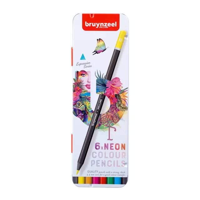Een Kleurpotlood Bruynzeel 6 stuks neon kleuren koop je bij Van Hoye Kantoor BV