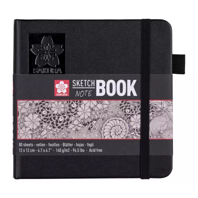 Een Schets-notitieboek Sakura 12x12cm 140gr 80vel wit koop je bij EconOffice