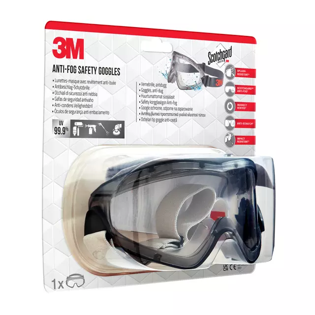 Een Ruimzichtbril 3M anti-fog Safety krasbestendig koop je bij MV Kantoortechniek B.V.