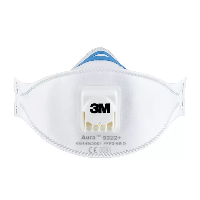 Een Stofmasker 3M Aura voor schuren 9322 FFP2 met ventiel 2 stuks koop je bij Van Leeuwen Boeken- en kantoorartikelen