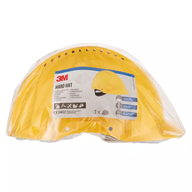 Een Veiligheidshelm 3M 53-62cm met pinverstelling geel koop je bij KantoorProfi België BV