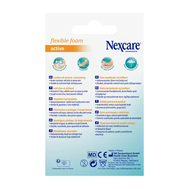 Een Wondpleister Nexcare active flexible foam waterbestendig 30 stuks assorti koop je bij L&N Partners voor Partners B.V.