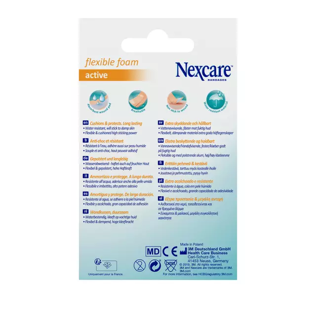 Een Wondpleister Nexcare active flexible foam waterbestendig 6x10cm 10 stuks koop je bij NiceSupplies.nl