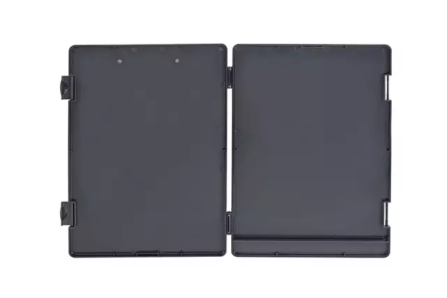 Een Klembordkoffer MAULtred A4 staand met opbergvak zijopening PP zwart koop je bij Goedkope Kantoorbenodigdheden