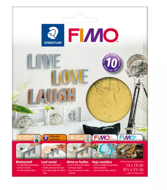 Een Bladmetaal Fimo 14x14cm 10vel goud koop je bij EconOffice