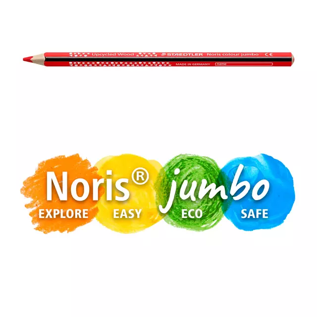 Een Kleurpotlood Staedtler Noris Colour Jumbo set à 12 kleuren koop je bij Goedkope Kantoorbenodigdheden