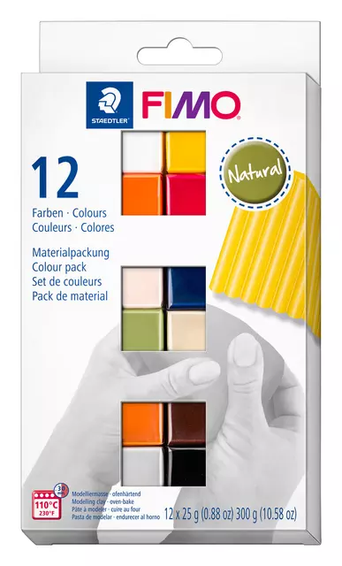 Een Klei Fimo soft colour pak à 12 natuurlijke kleuren koop je bij MV Kantoortechniek B.V.