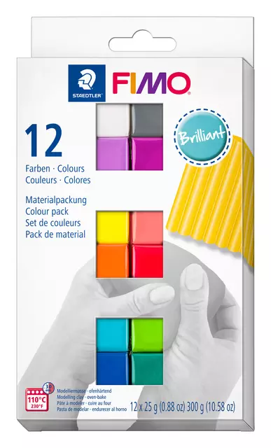 Een Klei Fimo soft colour pak à 12 briljante kleuren koop je bij KantoorProfi België BV