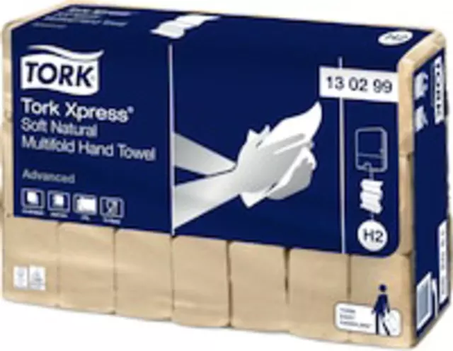 Een Handdoek Tork Xpress Soft Multifold Advanced H2 213x240mm 180 vel Natural 130299 koop je bij EconOffice