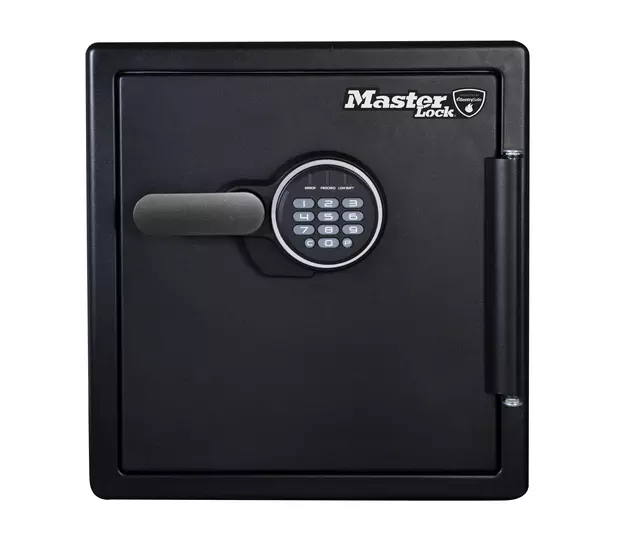 Een Coffre-fort Master Lock ignifuge et étanche serrure combinaison électronique XL noir koop je bij Van Hoye Kantoor BV