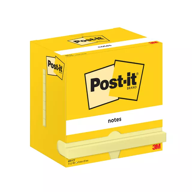 Een Memoblok Post-it 655 76x127mm geel koop je bij KantoorProfi België BV