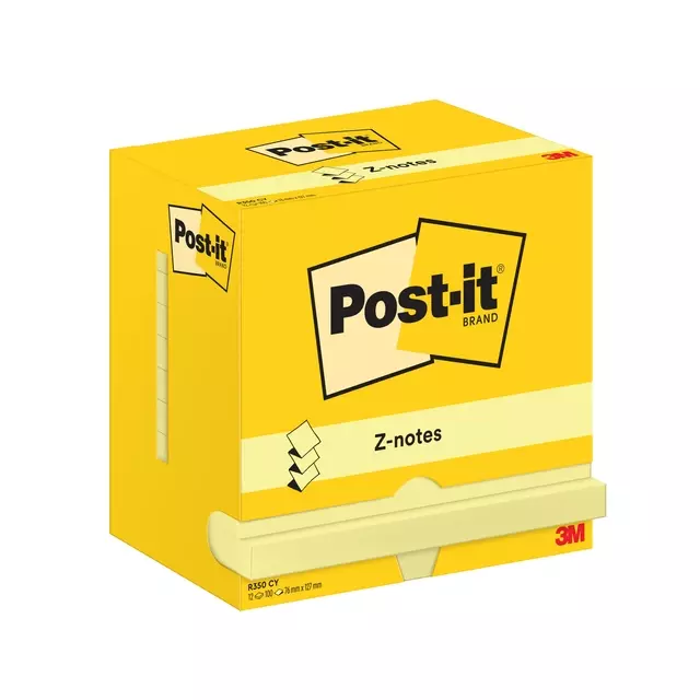 Een Memoblok Post-it Z-Note R350 76x127mm geel koop je bij Van Hoye Kantoor BV