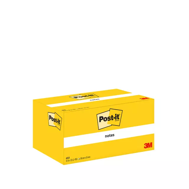 Een Memoblok Post-it 653 38x51mm geel koop je bij KantoorProfi België BV