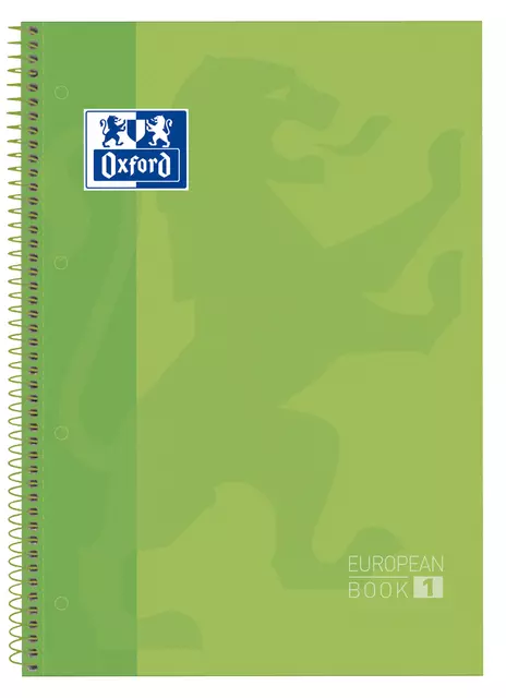 Een Notitieboek Oxford Classic Europeanbook A4+ 4-gaats lijn 80vel groen koop je bij Klik Office BV