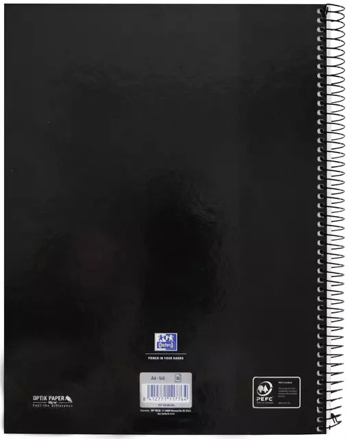 Een Notitieboek Oxford Classic Europeanbook A4+ 4-gaats ruit 5x5mm 80vel zwart koop je bij Van Leeuwen Boeken- en kantoorartikelen