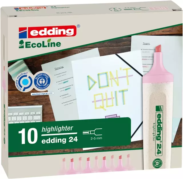 Een Markeerstift edding 24 Ecoline pastel roze koop je bij EconOffice