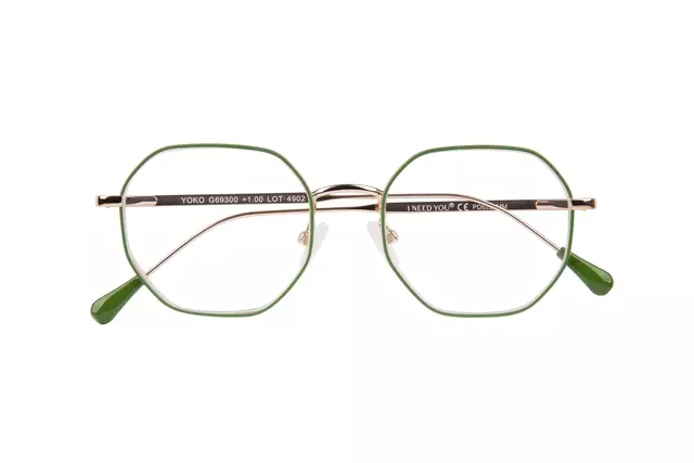 Een Leesbril I Need You +3.00 dpt Yoko groen-goud koop je bij KantoorProfi België BV