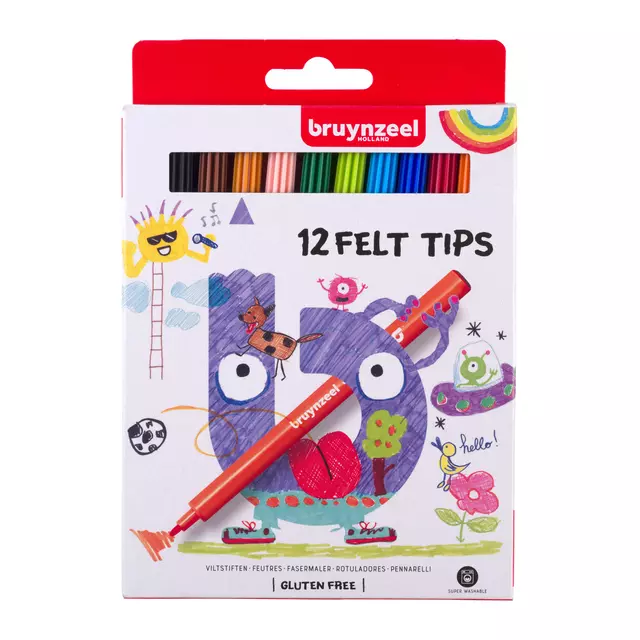 Een Viltstiften Bruynzeel set à 12 kleuren koop je bij EconOffice