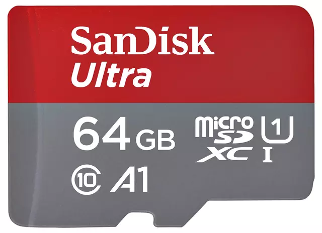 Een Geheugenkaart Sandisk MicroSDXC Ultra 64GB (140mb/s C10 - SDA UHS-I) koop je bij EconOffice