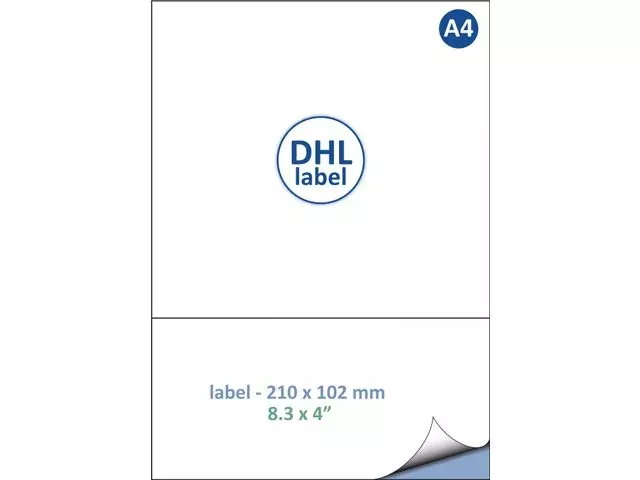 Een Retourlabel DHL IEZZY A4 1.000 vel 210x102mm 1000 labels koop je bij KantoorProfi België BV