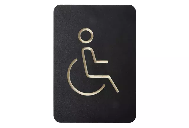 Een Pictogram Europel rolstoel zwart koop je bij Van Leeuwen Boeken- en kantoorartikelen