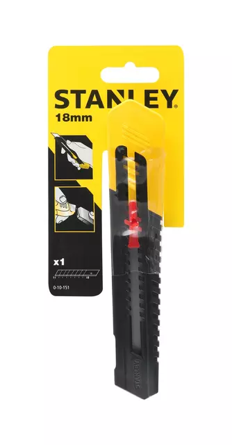 Een Afbreekmes Stanley SM 18mm antichoc blister à 1 stuk koop je bij NiceSupplies.nl