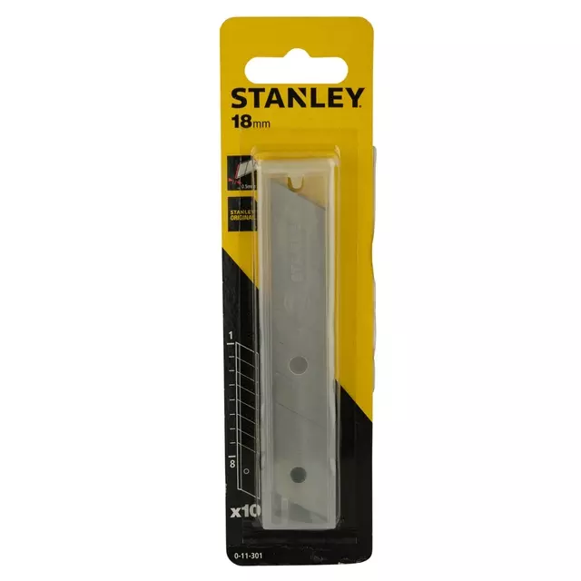 Een Afbreekmesjes Stanley 18mm 10 stuks koop je bij MV Kantoortechniek B.V.
