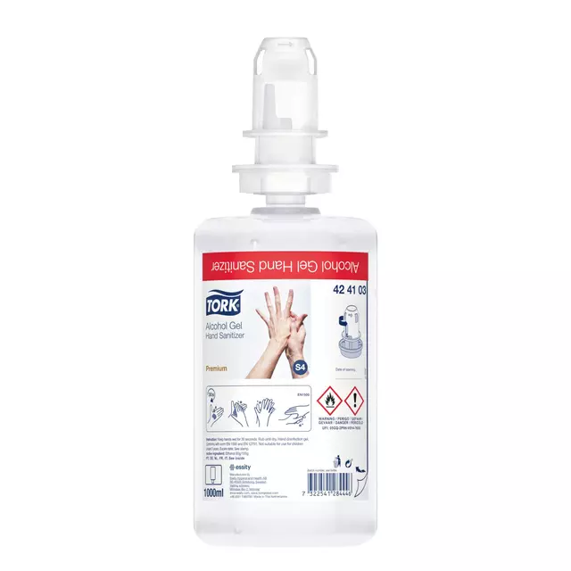 Een Alcoholgel Tork S4 voor handdesinfectie ongeparfumeerd 1000ml 424103 koop je bij L&N Partners voor Partners B.V.