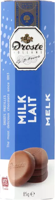 Een Chocolade Droste pastilles melk 85gr koop je bij Van Leeuwen Boeken- en kantoorartikelen