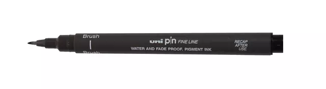 Fineliner Uni-ball Pin brush fijn donkergrijs