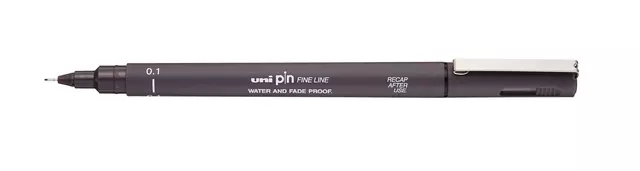 Fineliner Uni-ball Pin 0.1mm donkergrijs