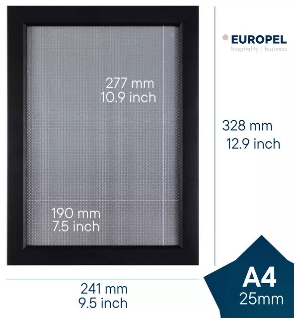 Een Kliklijst Europel A4 25mm mat zwart koop je bij KantoorProfi België BV